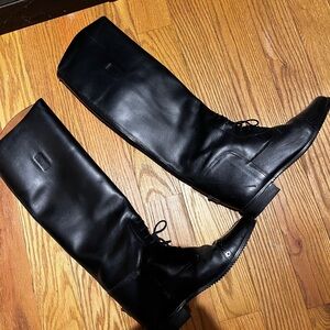 Black Leather Riding Boots